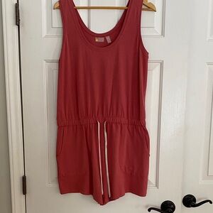 Zella Deep Red Casual Romper like New Size Large